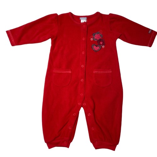 Carters red fleece bodysuit - red,