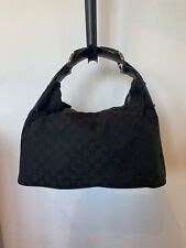 Gucci Black Monogram GG Horsebit Bag