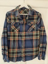 BOYS/YOUNG MANS LUMBERJACK STYLE SHIRT. THICK. BUTTON. POCKETS. COLLAR. AGE 14