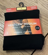 BNWT  Black  Heatgen Thermal Leggings Size 6 M&S
