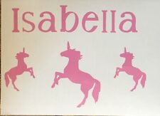 Personalised Unicorn Toy Box Vinyl Decal Sticker Label Balloon Gift Bag