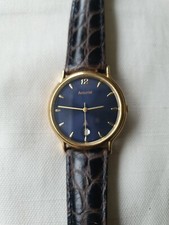 Accurist CAL.6M 12 Genuine Leather Gold Tone Quartz Watch. 416417 ~ SR621SW. Vtg