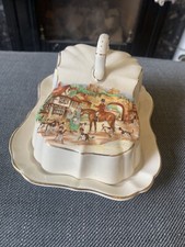 Vintage Sandland  ware Butter Dish With Fox Hounds Scene In Perfect Condition