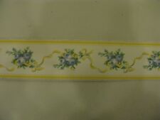 10m Vintage Wallpaper Border White Yellow Floral Pattern No 7001 40mm Width #W36