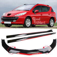 For Peugeot 206 CC 207 208 Gloss Front Bumper Lip Spoiler Splitter + Side Skirts