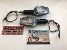 2X UNIVERSAL MOTORCYCLE CLEAR INDICATORS LAMP PAIR ROAD LEGAL LIGHTS ENDURO MX