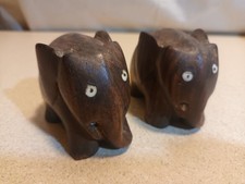 Elephants hand carved wooden - carved,
