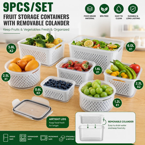 9pcs set fruit storage - fruit,
