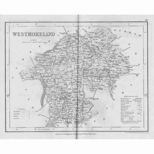 Westmorland antique map c1840 - westmorland,
