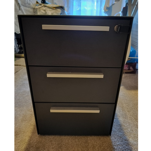 Black metal drawer - black,