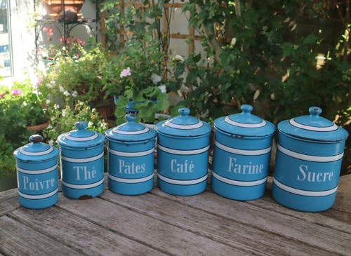 Vintage french blue white - blue,