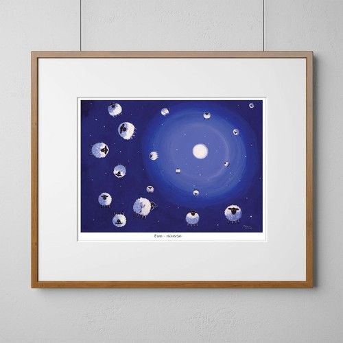 Ewe niverse sheep print - sheep,