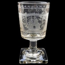 A good antique Georgian Sunderland Bridge Commemorative Glass Rummer C.1800