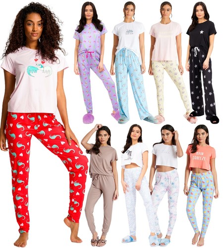 Ladies long jersey pyjamas - long,