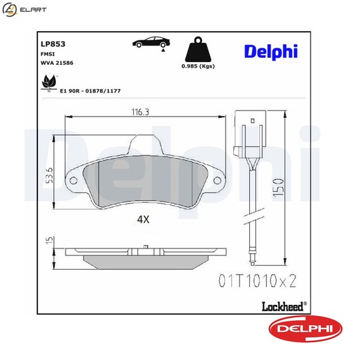 Brake pad set disc - set,