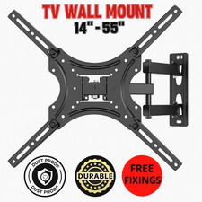 TV Wall Mount Bracket Tilt Swivel Arm 14-55" LED LCD Full Motion Extendable