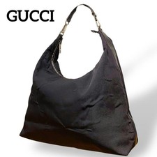 GUCCI Brown Satin Tote Bag