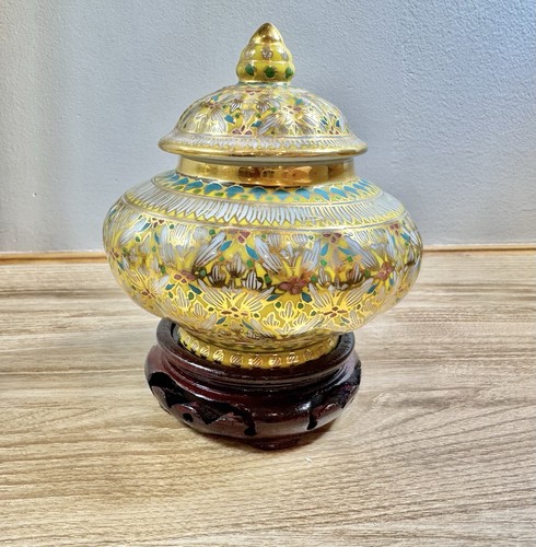 Thai yellow gold handpainted - yellow, &