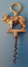 SOLID BRASS ENGLISH, OLDE ENGLISH BULLDOG FIGURAL ANTIQUE / VINTAGE CORKSCREW 