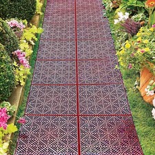 Pack of 5 Modular Garden Tiles Interlocking Plastic Path Patio Deck Paving 30x30