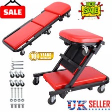 2in1 Mobile Folding Rolling Padded Mechanics Car Creeper Trolley Seat Stool Work