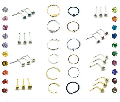 Sterling silver nose ring hoop - silver,