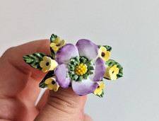 Vintage porcelain flower brooch