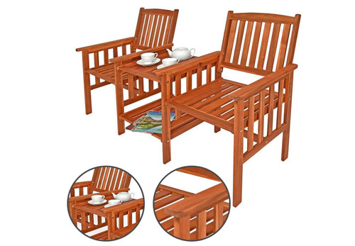Acacia wood outdoor love - outdoor, seat