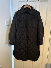 Ladies Black H&M Winter Over Coat Size EUR S Used Good Cond