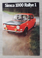 Simca 1000 Rallye 1 Brochure 1972