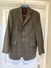 Bladen Original Green Windowpane Wool Tweed Country Jacket 38R