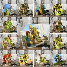 3D Shrek Monster Warm Bed Soft Flannel Blanket Bedroom Sofa Bedspread Throw Gift