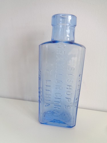 Vintage blue glass medicine - vintage,