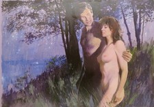 JOHN HESELTINE (1923-2016) Original painting for a book illustration FEMALE NUDE