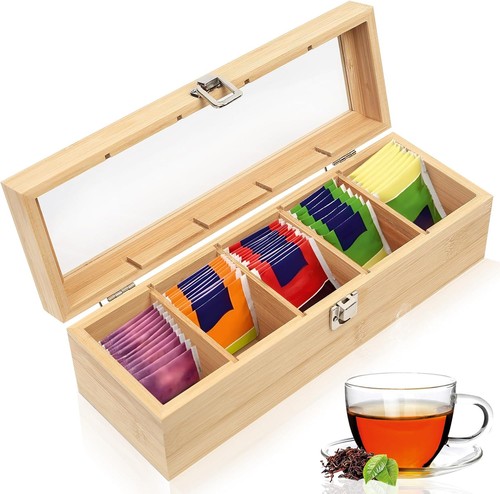 Wooden tea box organiser - tea,