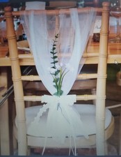90 x Wedding Chair Pew Decorations Tulle Satin Ribbon ready to use