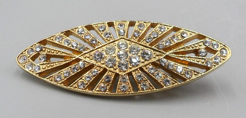 Art deco rhinestone brooch - rhinestone,