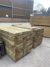 Green treated railway sleepers - green,