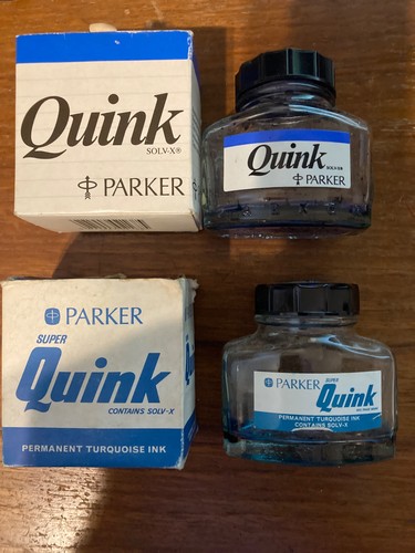 Vintage parker quink bottles - quink,
