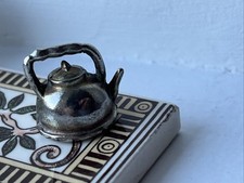 1:12 Dollhouse Mini Kettle Silver Metal Doll's House Kitchen Decor Prop Toy