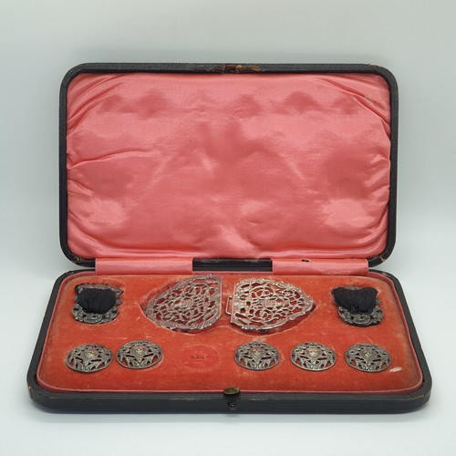 Sterling silver dress buttons - silver,