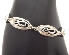 BRACELET sterling silver simple oval Rennie Mackintosh style links by Past Times