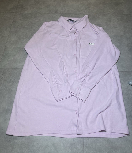 Playboy pink solid - solid, button-up