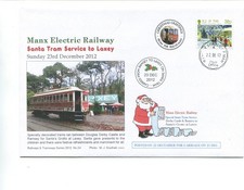 Isle of Man Railway cover, 2012, MER Santa tram to Laxey