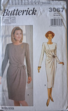 Butterick pattern 3067 drape front dress sizes 12-16 CUT