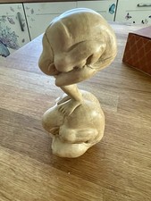 Sculpture Figurine, Wooden Contemporary, Carved In One Piece, Hard Wood.