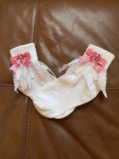 New Dusky Pink Girls Frilly Socks Size 9-12