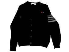 Comme des Garçons Play Black Wool Blend Cardigan  Size L
