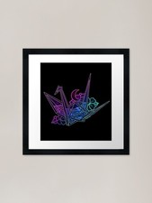 Dark sakura origami crane - dark,