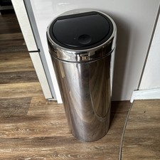 Brabantia 30l Chrome Touch Bin Black Lid